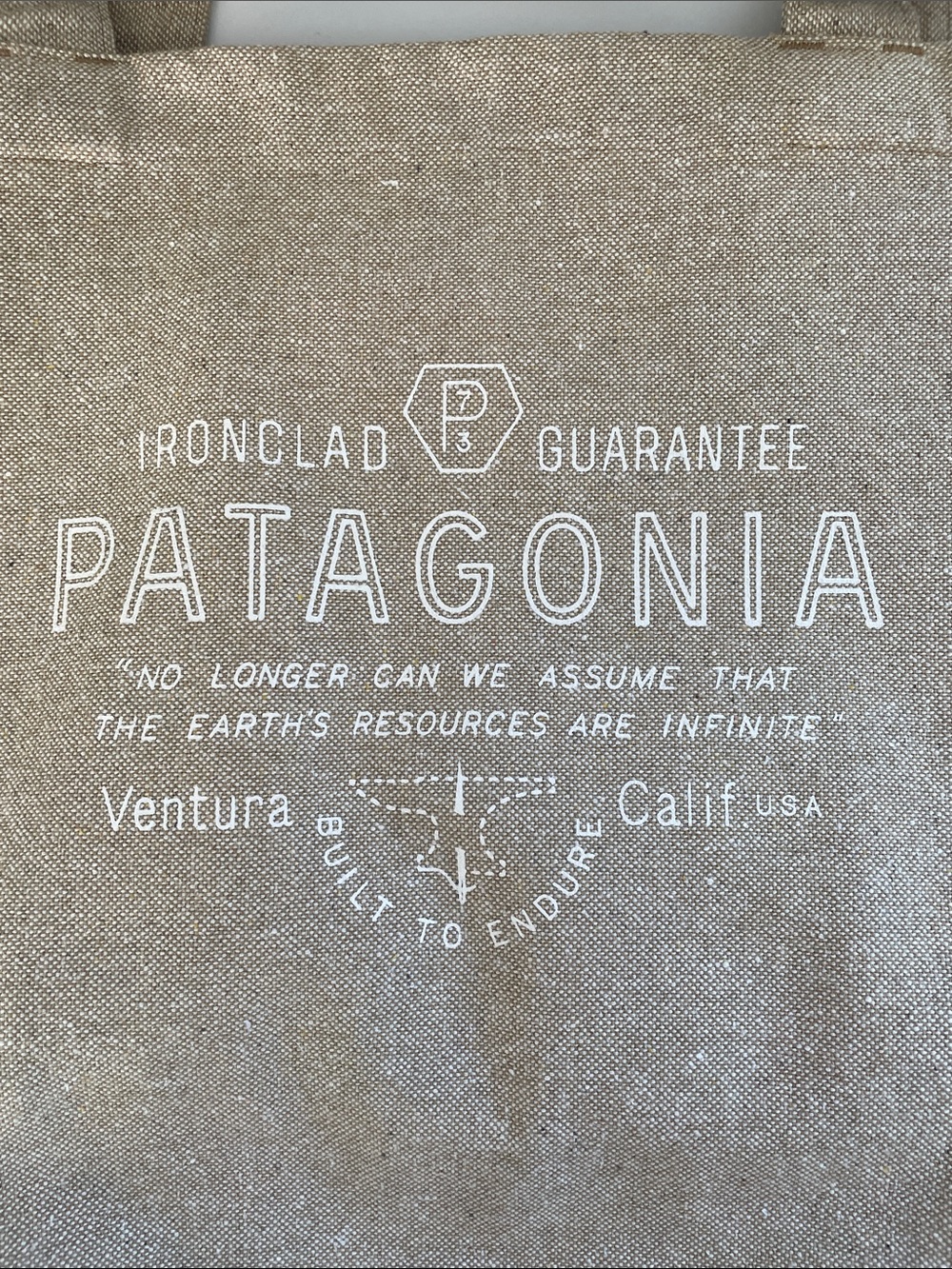 Patagonia Recycled Market Tote Bag-Classic Tan With Forge Mark-Unused - Picture 4 of 12